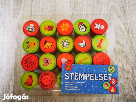 Bélyegzőkészlet karácsonyi 20db-os Új!