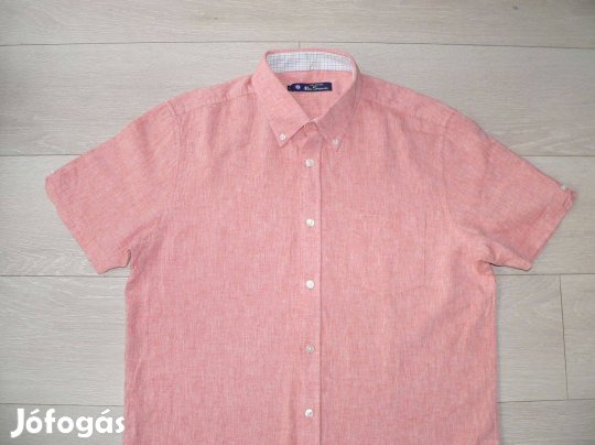 Ben Sherman rövid ujjú len ing (M)