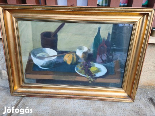 Benedek György , képcsarnokos festmény , szép keretben