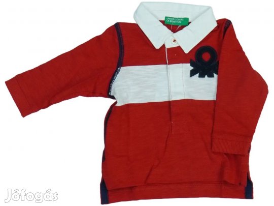 Benetton Új (címkés) Fiú Galléros póló (Méret: 68)