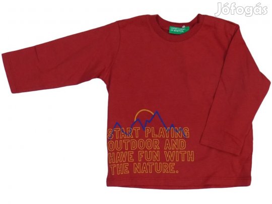 Benetton Új (címkés) Fiú Hosszú ujjú felső (Méret: 74)