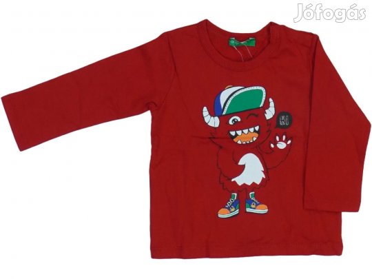 Benetton Új (címkés) Fiú Hosszú ujjú felső (Méret: 74)