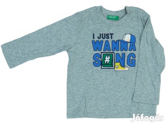 Benetton Új (címkés) Fiú Hosszú ujjú felső (Méret: 86)