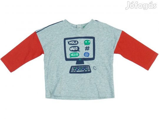 Benetton Új (címkés) Fiú Hosszú ujjú felső (Méret: 86)