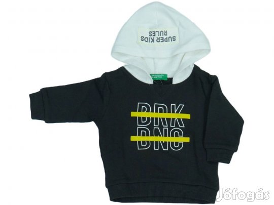 Benetton Új (címkés) Fiú Kapucnis pulóver (Méret: 68)