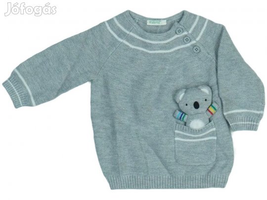 Benetton Új (címkés) Fiú Kötött pulcsi (Méret: 62)
