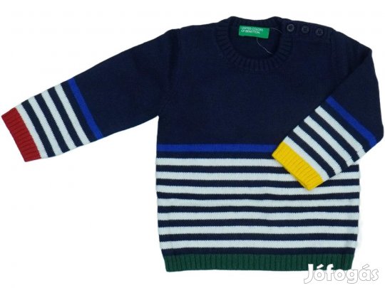 Benetton Új (címkés) Fiú Kötött pulcsi (Méret: 74)