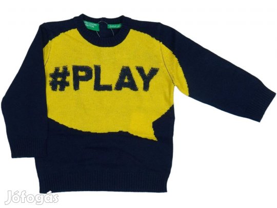 Benetton Új (címkés) Fiú Kötött pulcsi (Méret: 74)