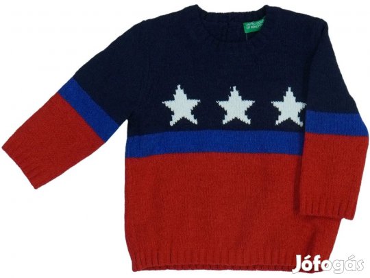 Benetton Új (címkés) Fiú Kötött pulcsi (Méret: 74)