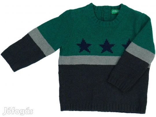 Benetton Új (címkés) Fiú Kötött pulcsi (Méret: 74)