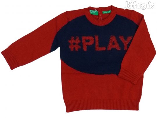 Benetton Új (címkés) Fiú Kötött pulcsi (Méret: 74)