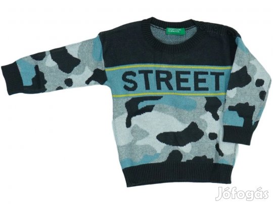 Benetton Új (címkés) Fiú Kötött pulcsi (Méret: 80)
