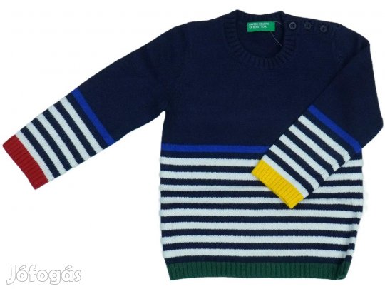 Benetton Új (címkés) Fiú Kötött pulcsi (Méret: 86)