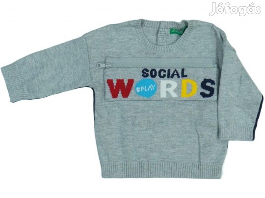 Benetton Új (címkés) Fiú Pulóver (Méret: 68)