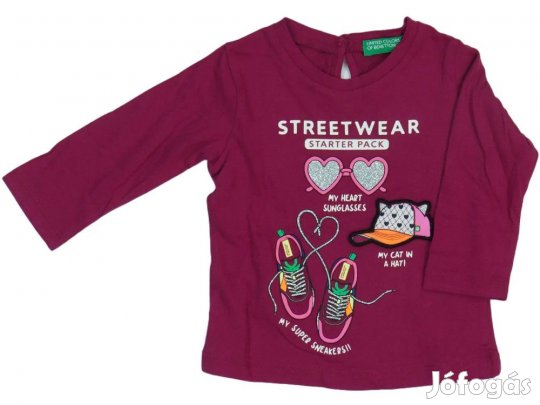 Benetton Új (címkés) Lány Hosszú ujjú felső (Méret: 68)