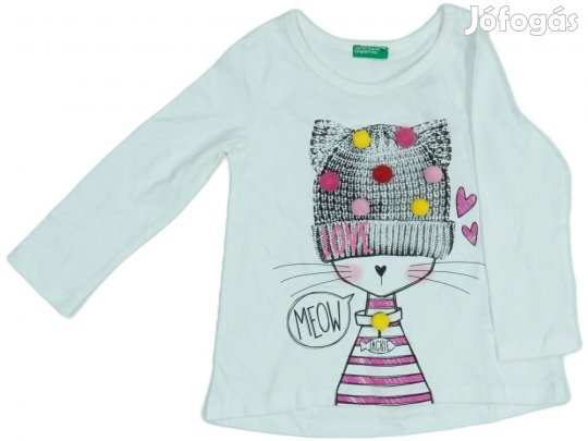 Benetton Új (címkés) Lány Hosszú ujjú felső (Méret: 92)