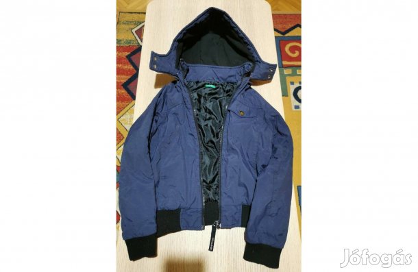 Benetton átmeneti fiú kabát, levehető kapucn újszerű, 128-130, 7-8 év