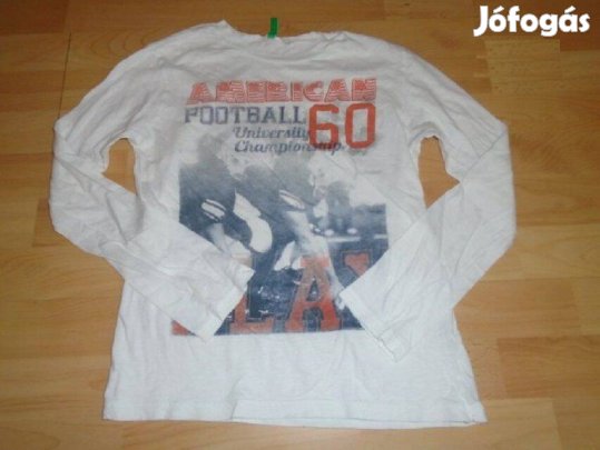 Benetton fehér és mintás hosszú ujjú póló 13-14 évesre (méret 164)