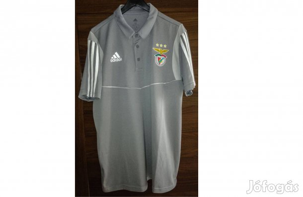 Benfica szürke eredeti adidas galléros póló (M)