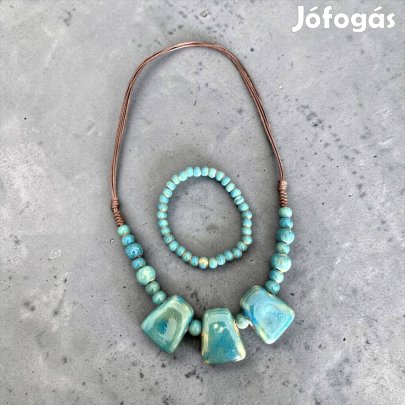 Benita kék színű bizsu nyaklánc Szett