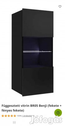 Benji üveges fekete fali szekrény
