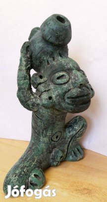 Bennszülött vizeskorsó. Taino Karibi őslakos műtárgy, terrakotta
