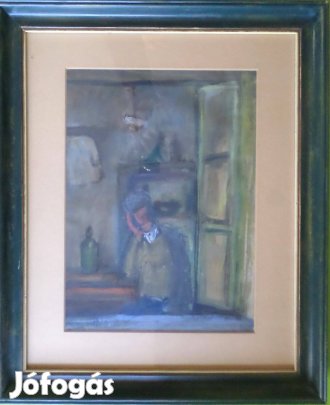 Bényi László:Borozgató (akvarell)