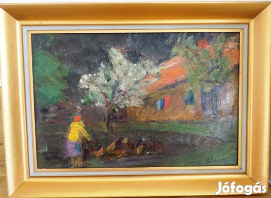 Bényi László: Parasztház udvarán