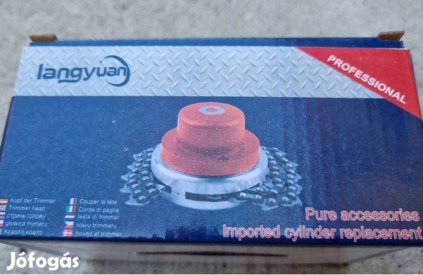 Benzines fűkaszára, minőségi láncos nyírófej, szecskázó lánc betéttel