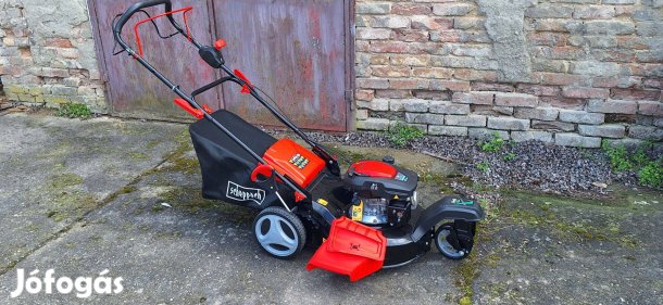 Benzines fűnyíró önjárós oldalkidós trike