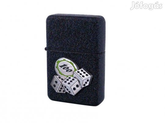 Benzines öngyújtó fekete dobókockákkal és zsetonnal - 245420-19