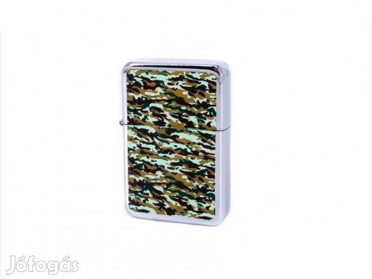 Benzines öngyújtó króm színű, terepmintás - 245420-7