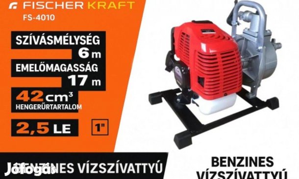 Benzines vízszivattyú 42ccm 1coll