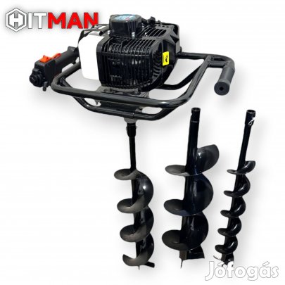 Benzinmotoros Talajfúrógép 6,5HP 73cc 3 fúrószár, 80 cm hossz