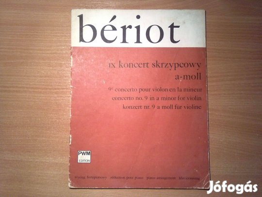 Bériot: Konzert Nr. 9 a Moll für Violine (zongorakivonat)