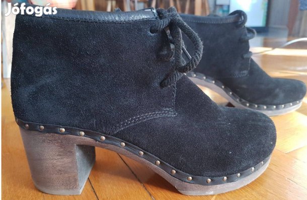 Berkemann fekete bőr cipő női 37,5 fatalpú velúr