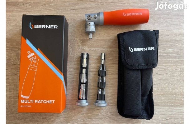 Berner Kompakt Racsnis állítható fejű csavarhúzó dugókulcs bit készlet