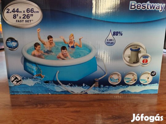 Bestway fast set fürdőmedence 244x66cm + új ponyva