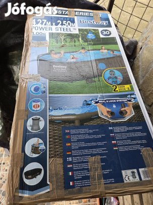 Bestway rattan hatású medence. 427x250x100i