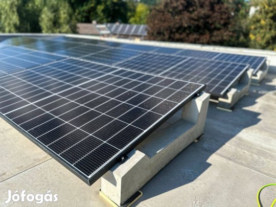 Beton napelem tartószerkezet lapostetőre, ballast rendszer