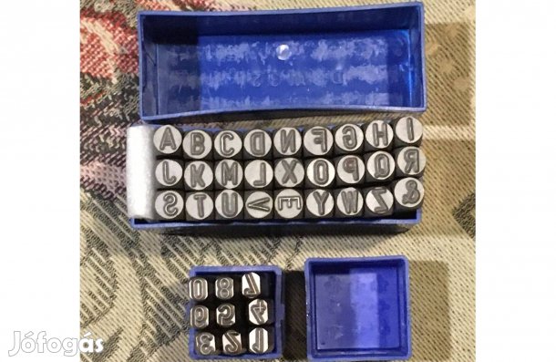 Betű (27 db.) és szám (9 db.) beütők, 6mm