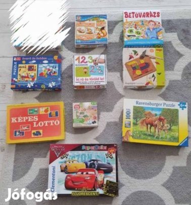Betűvarázs, Bogyó és Babóca puzzle, lovas, Verdák kirakó, új fa memóri