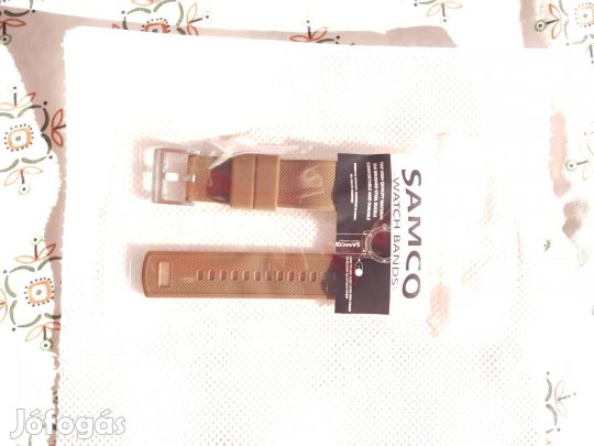 Bézs 22mm szilikon óraszíj