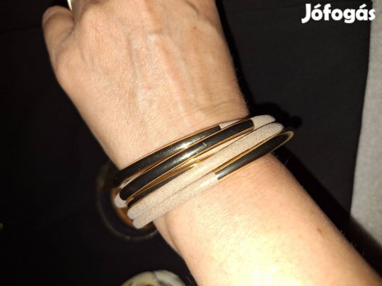 Bézs - arany női karkötő