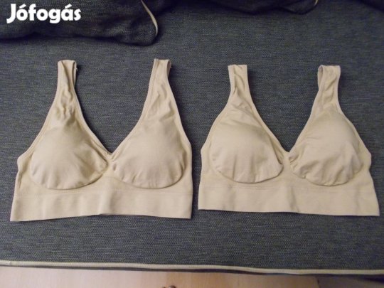 Bézs, testszín szivacsos, gumis, merevítő nélküli melltartó 85/B 2 db