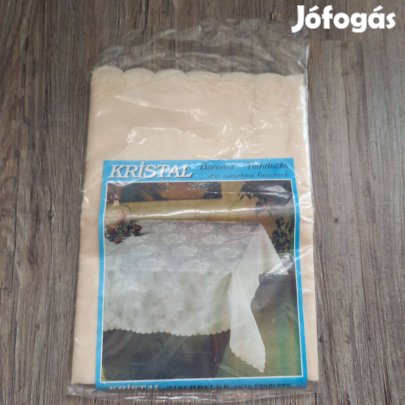 Bézs damaszt terítő 160x220, teljesen új