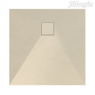 Bézs kőhatású zuhanytálca 80 x 80 cm + ajándék szifonkészlet | Wellan