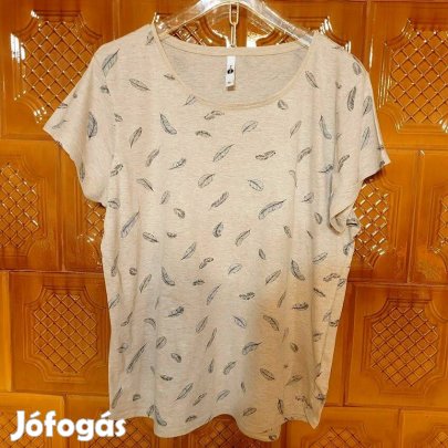 Bézs színű, női, pamut póló, felső XL