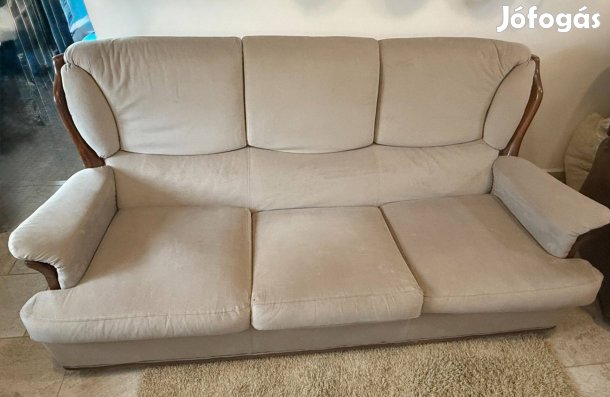 Bézs színű kanapé + 2 fotel
