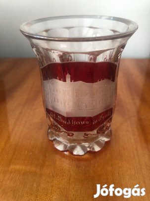 Bíborpácolt biedermeier díszpohár eladó